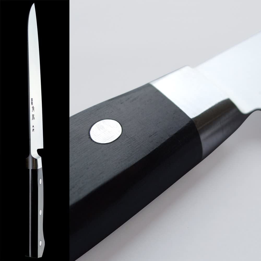 Нож кухонный Shimomura Гюито, сталь DSR1K6, рукоять дерево пакка - фото 4