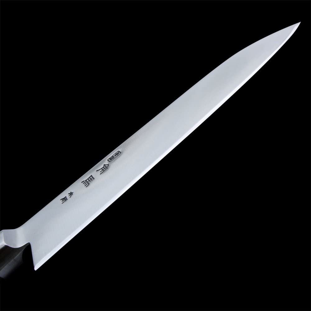 Нож кухонный Shimomura Гюито, сталь DSR1K6, рукоять дерево пакка - фото 5