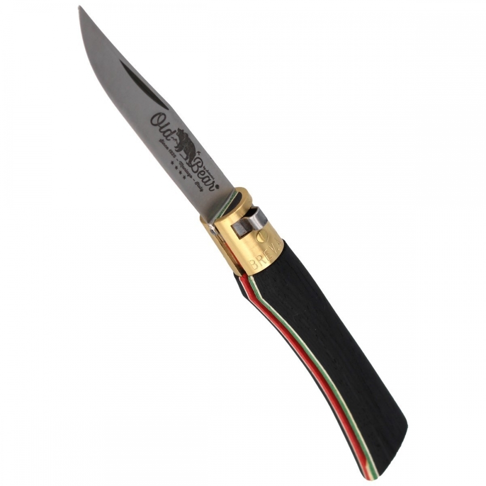 Складной нож Antonini Old Bear® Black Laminated Wood & Italian Tricolor Flag XL, сталь 420, рукоять стабилизированная древесина от Ножиков
