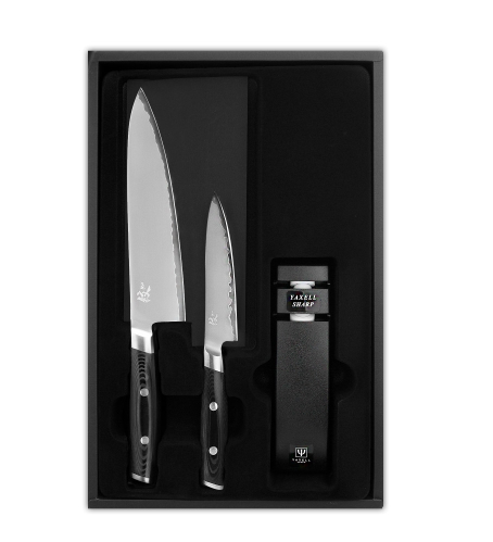 Набор из 2-х кухонных ножей с точилкой Mon YAXELL, VG-10