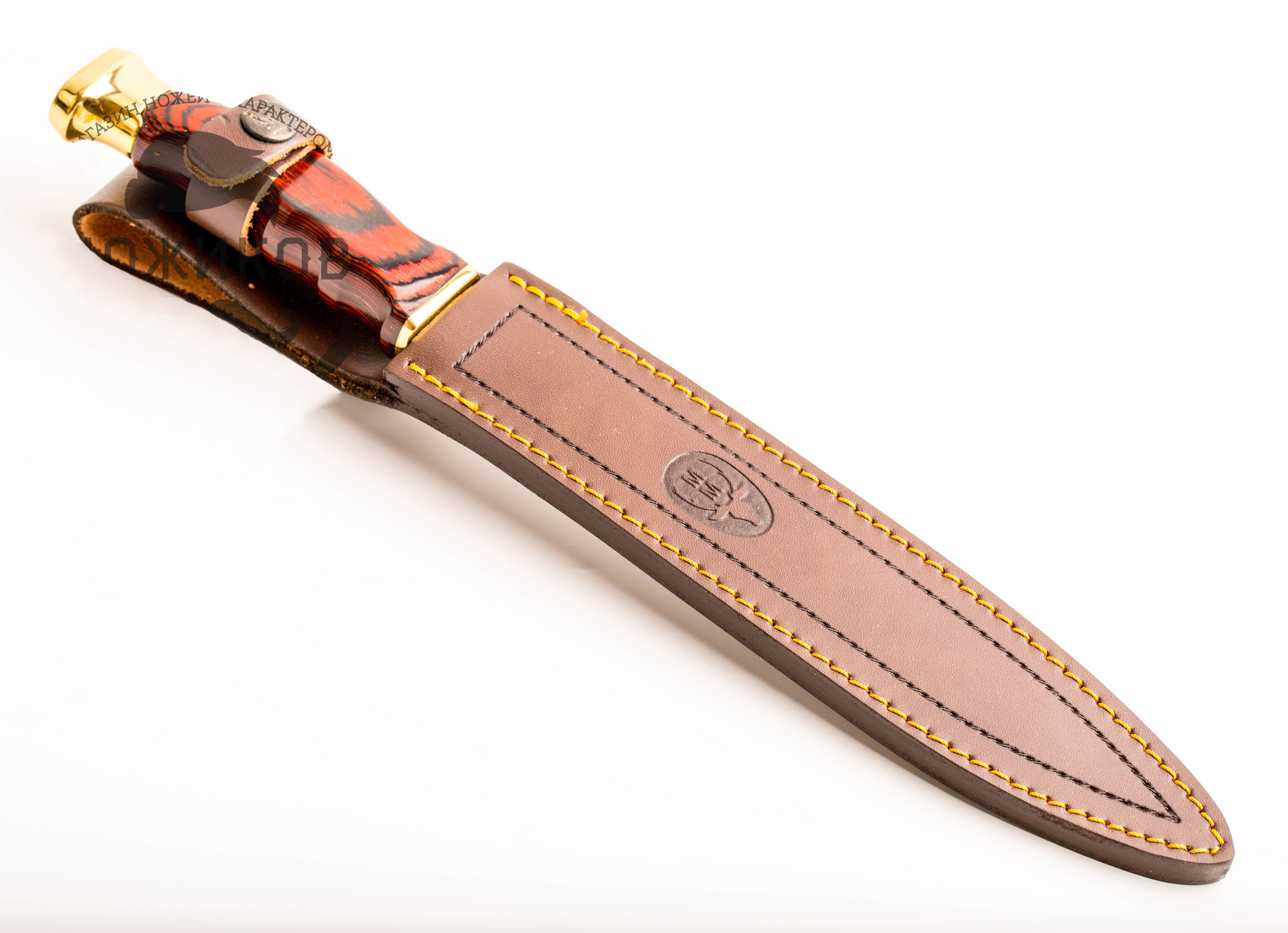 фото Нож с фиксированным клинком muela chevreuil, сталь x50crmov15, рукоять pakka wood, коричневый