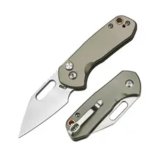 Фото Складной нож CJRB Mini Pyrite, сталь AR-RPM9, рукоять алюминий