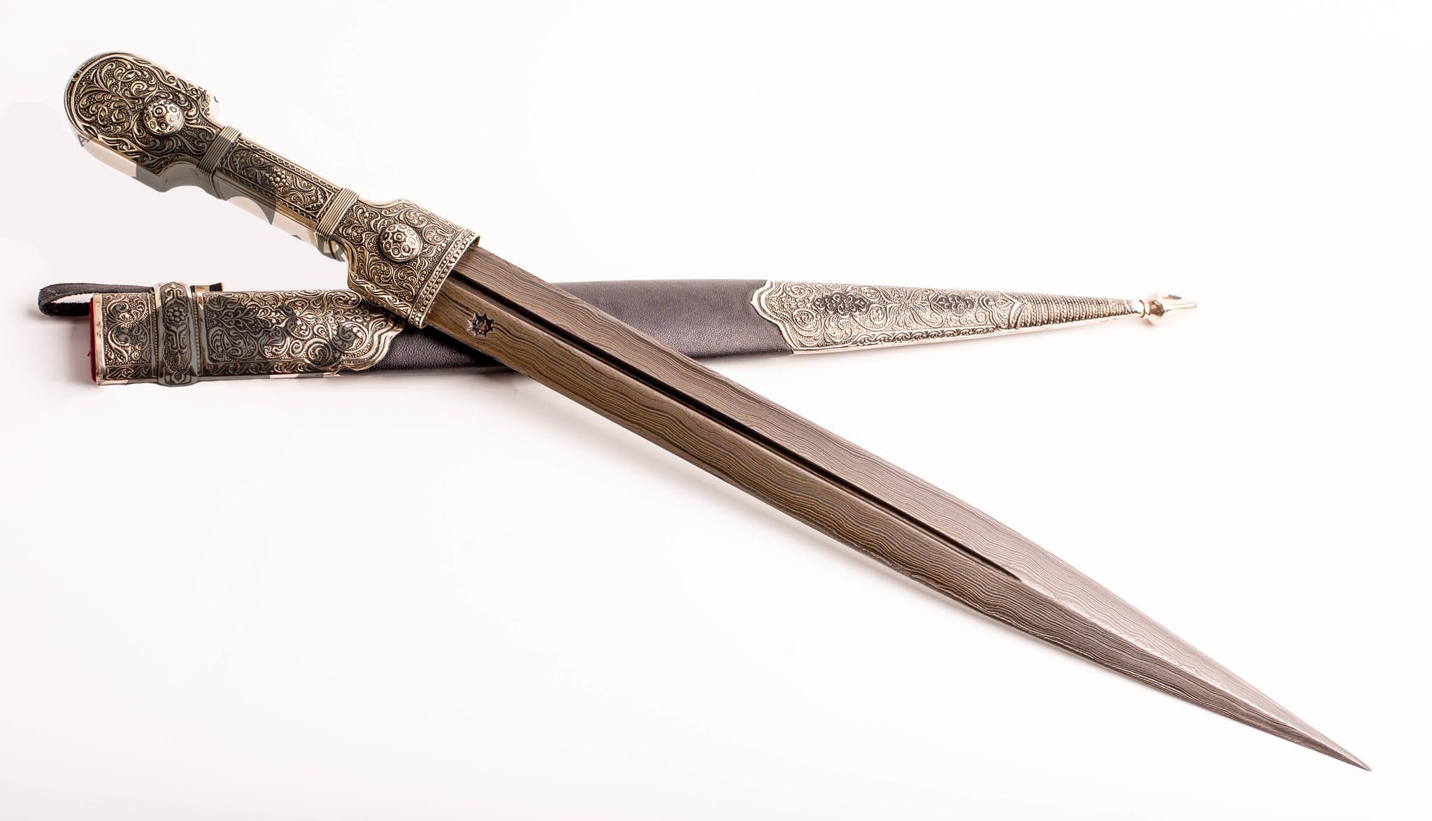 Фото 4 - Сувенирный кавказский кинжал, дамасская сталь от Сувенирное оружие