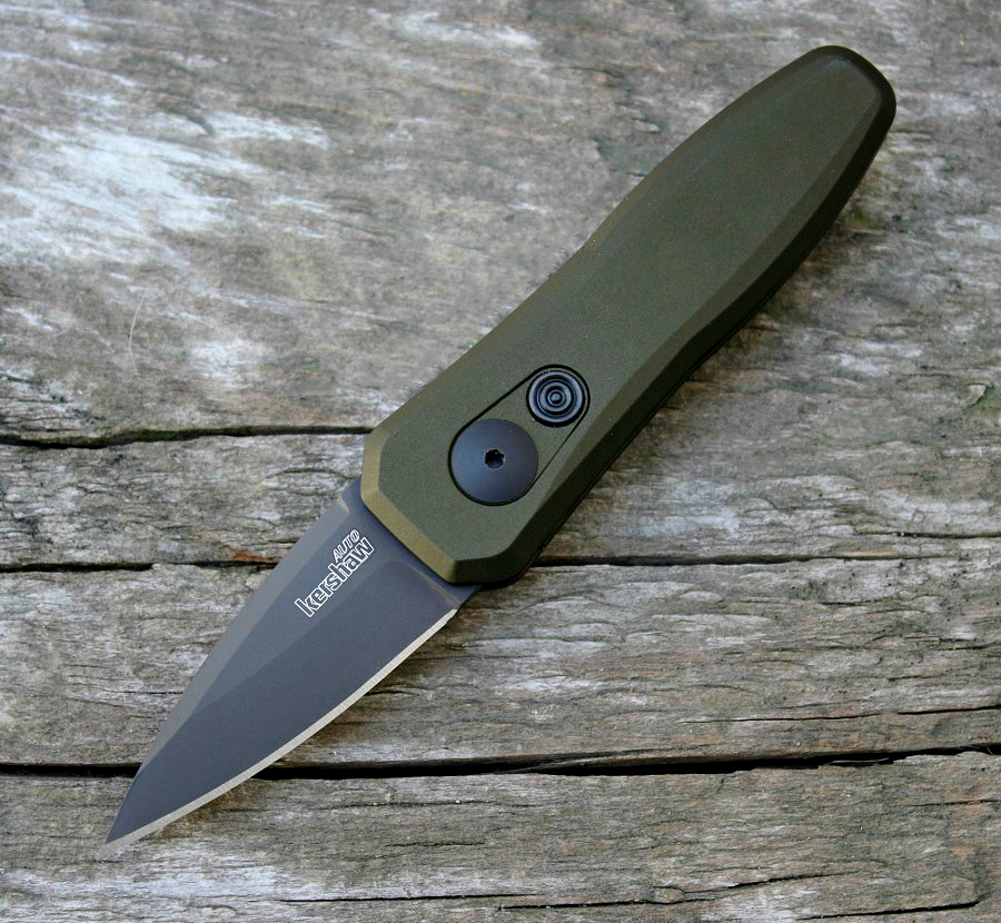 фото Складной автоматический нож kershaw launch 4 od green k7500olblk, сталь cpm 154, рукоять алюминий