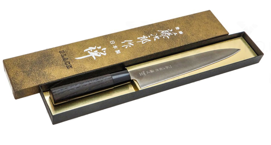 фото Нож слайсер zen black, tojiro, fd-1569, сталь vg-10, чёрный, в подарочной коробке