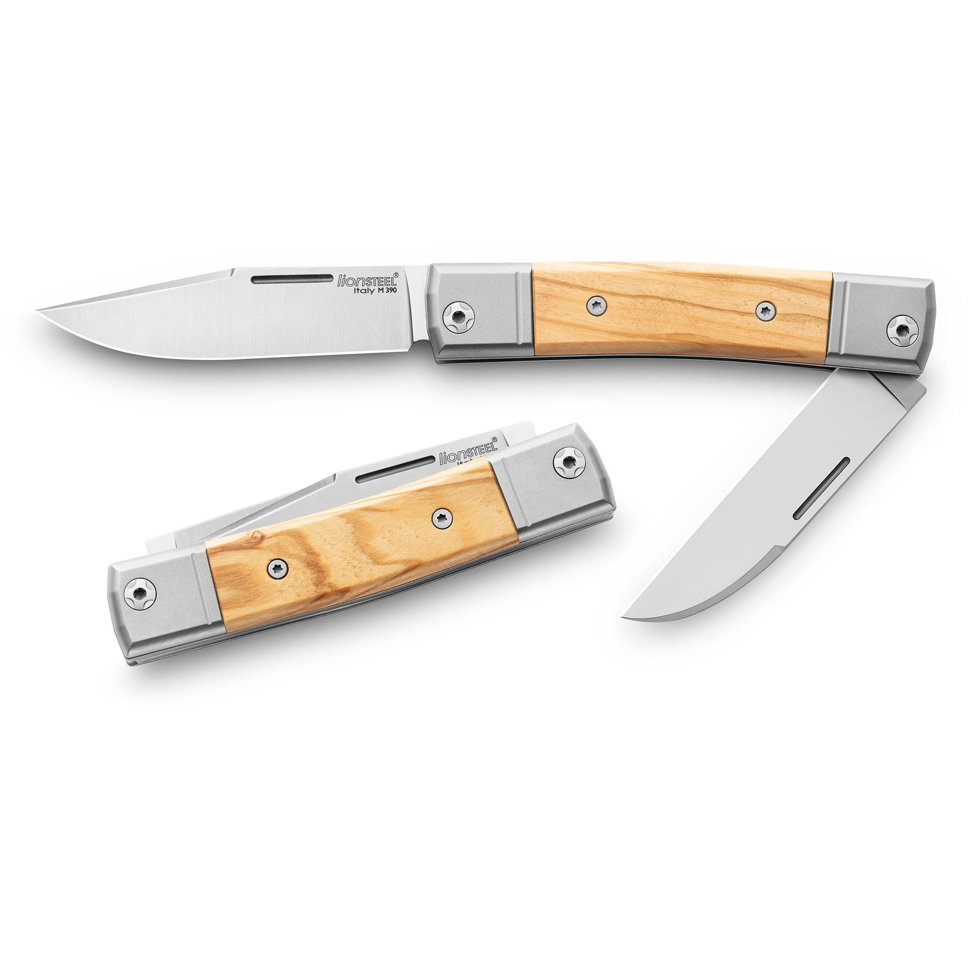 Складной нож LionSteel BestMan Two blades, сталь M390, рукоять Olive