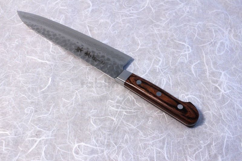 Нож Сантоку Sakai Takayuki 07221 135 мм, сталь VG-10, Damascus 17 слоев, дерево - фото 4