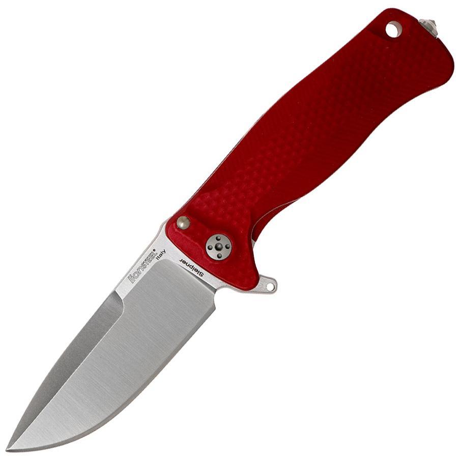 Нож складной LionSteel SR22A RS Mini, сталь Uddeholm Sleipner® Satin Finish, рукоять алюминий (Solid®), красный - фото 1