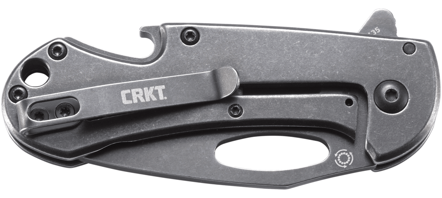 Складной нож CRKT Bev-Edge, сталь 8Cr13MoV, рукоять нержавеющая сталь, Stonewash от Ножиков