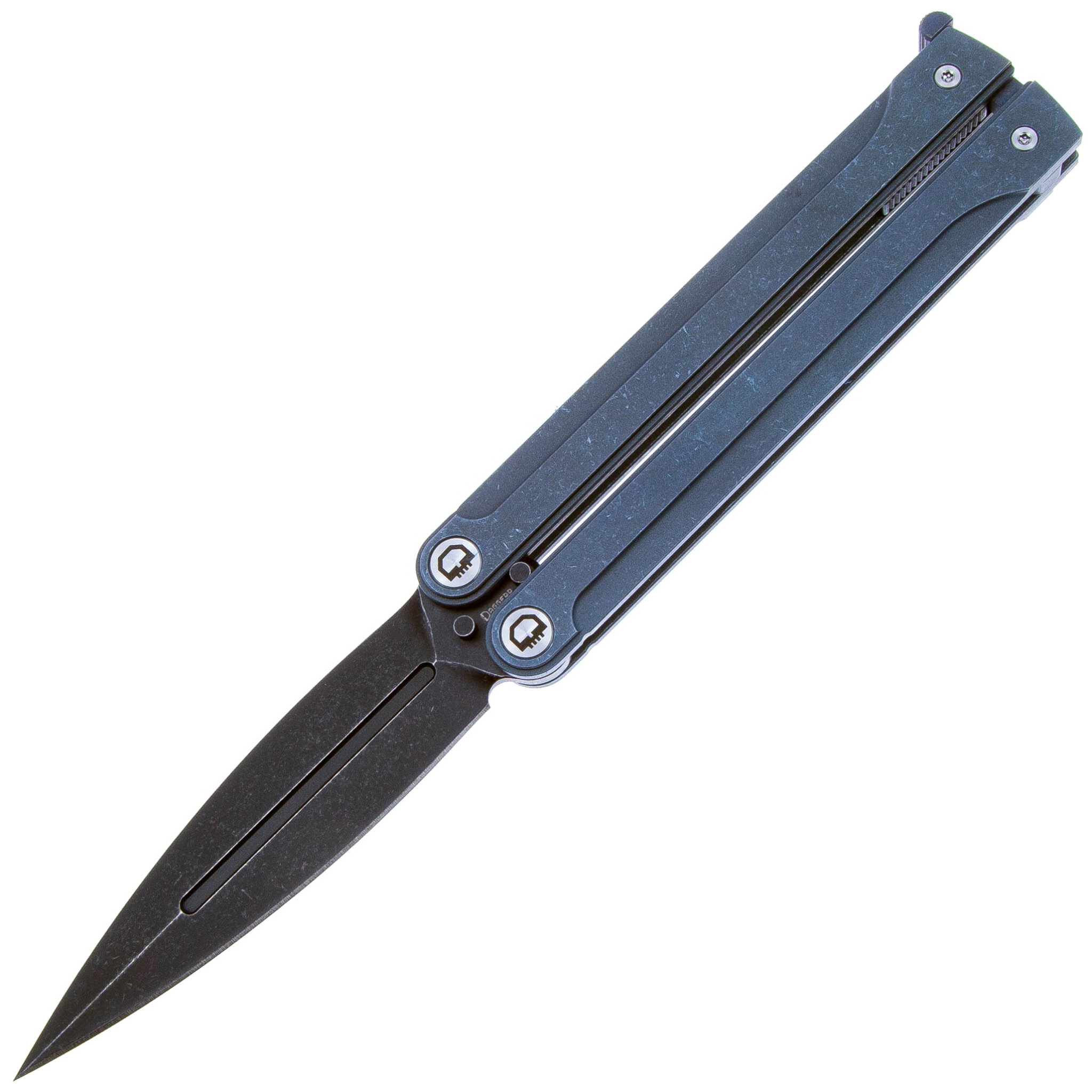 Нож-бабочка Daggerr Monarch blue BW, сталь VG10, рукоять титан - фото 1