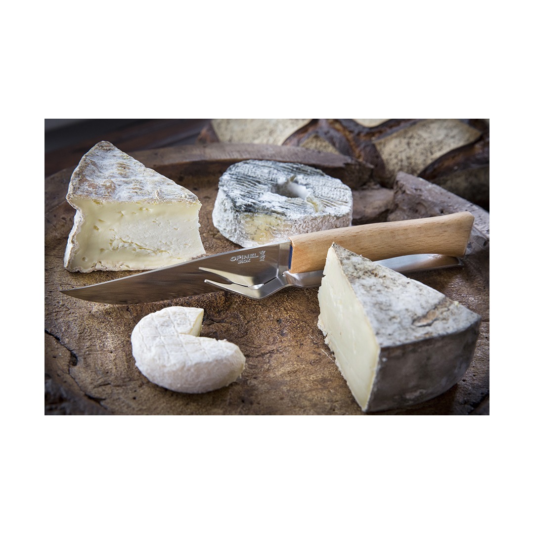 Набор ножей для резки сыра Opinel Cheese set (нож, вилка), рукоять дерево, нержавеющая сталь, коробок - фото 2