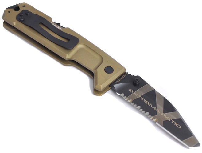 Складной нож Extrema Ratio Fulcrum II T Desert Warfare - Laser Engraving, сталь Bhler N690, рукоять алюминий