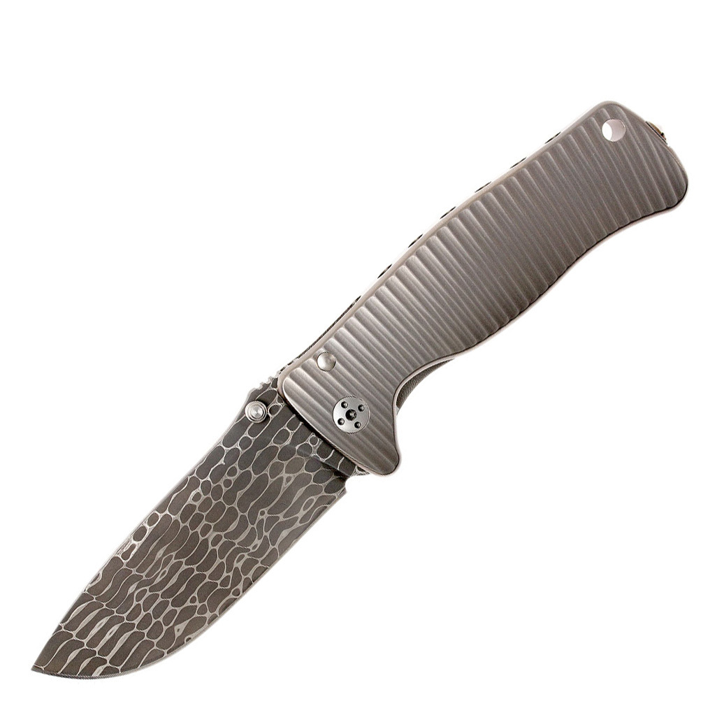 Нож складной LionSteel SR2DL G Mini, сталь клинка дамасская сталь Chad Nichols Damascus 