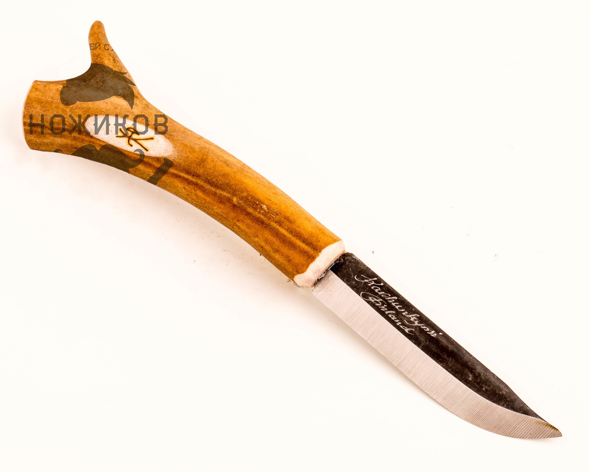 Нож Lappi Puukko Reindeer 85, рог оленя, сталь 80CrV2