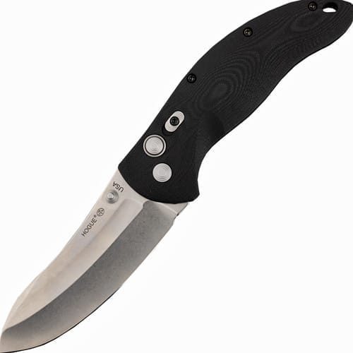 Складной нож Hogue Elishewitz EX-04, клинок Stonewash, сталь 154CM, рукоять черный G10