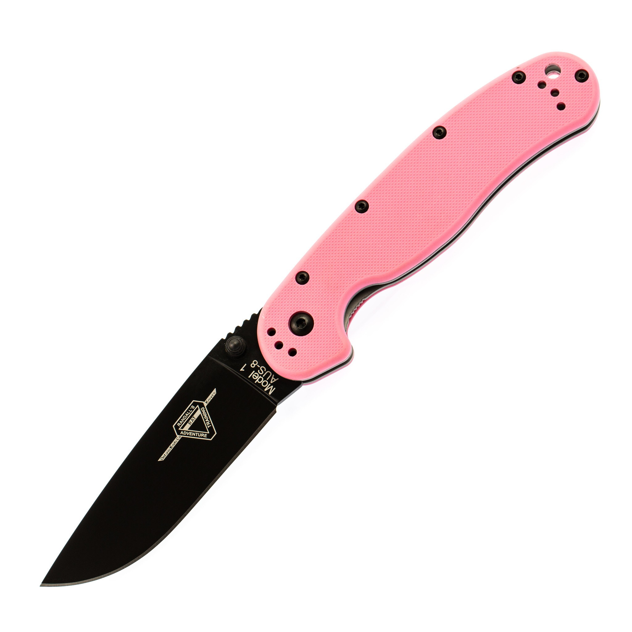 Нож складной OKC RAT I, сталь AUS-8 EDP, рукоять термопластик GRN, розовый