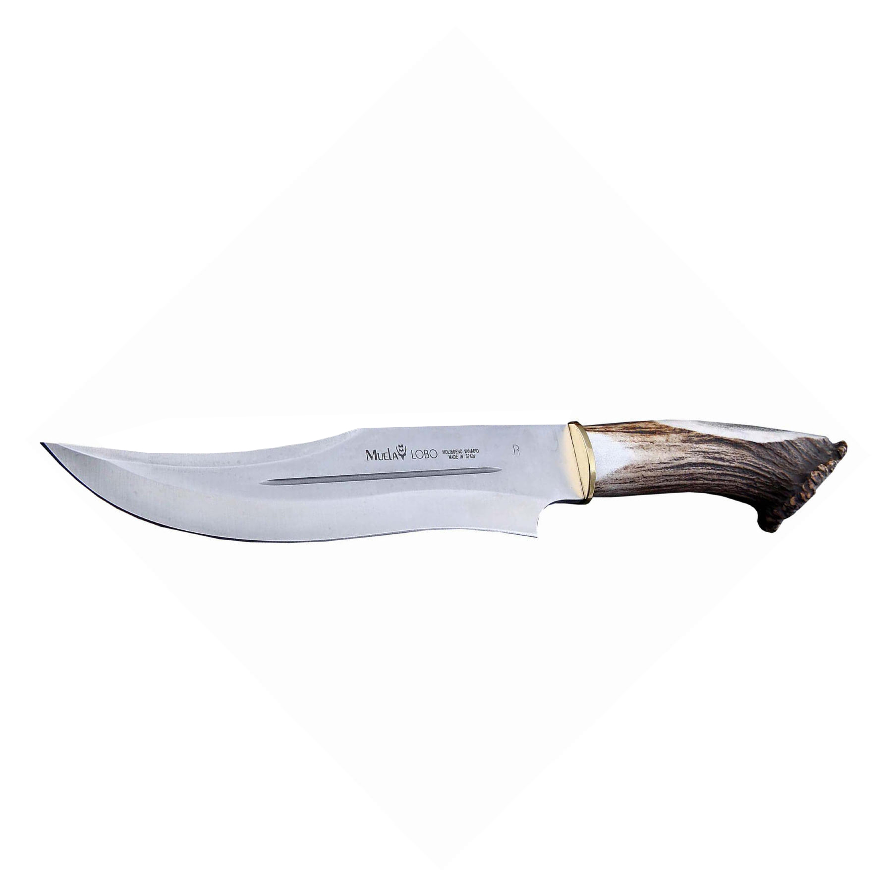 Нож с фиксированным клинком Muela Lobo, сталь X50CrMoV15, рукоять резной олений рог от Ножиков