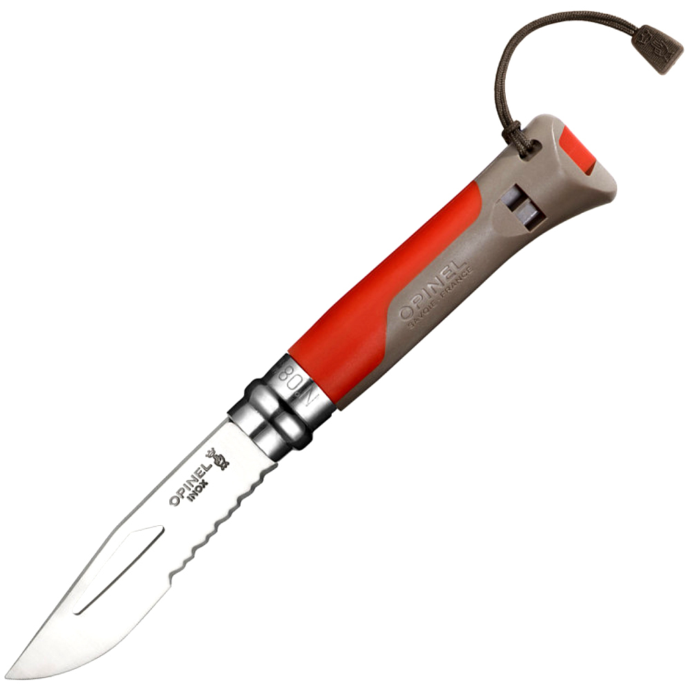 Складной Нож Opinel №8 VRI OUTDOOR EARTH, нержавеющая сталь Sandvik 12C27, красный, 001714 - фото 1