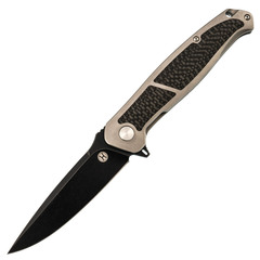 Фото Складной нож Honor Caesar Black, рукоять титан и карбон, сталь S35VN