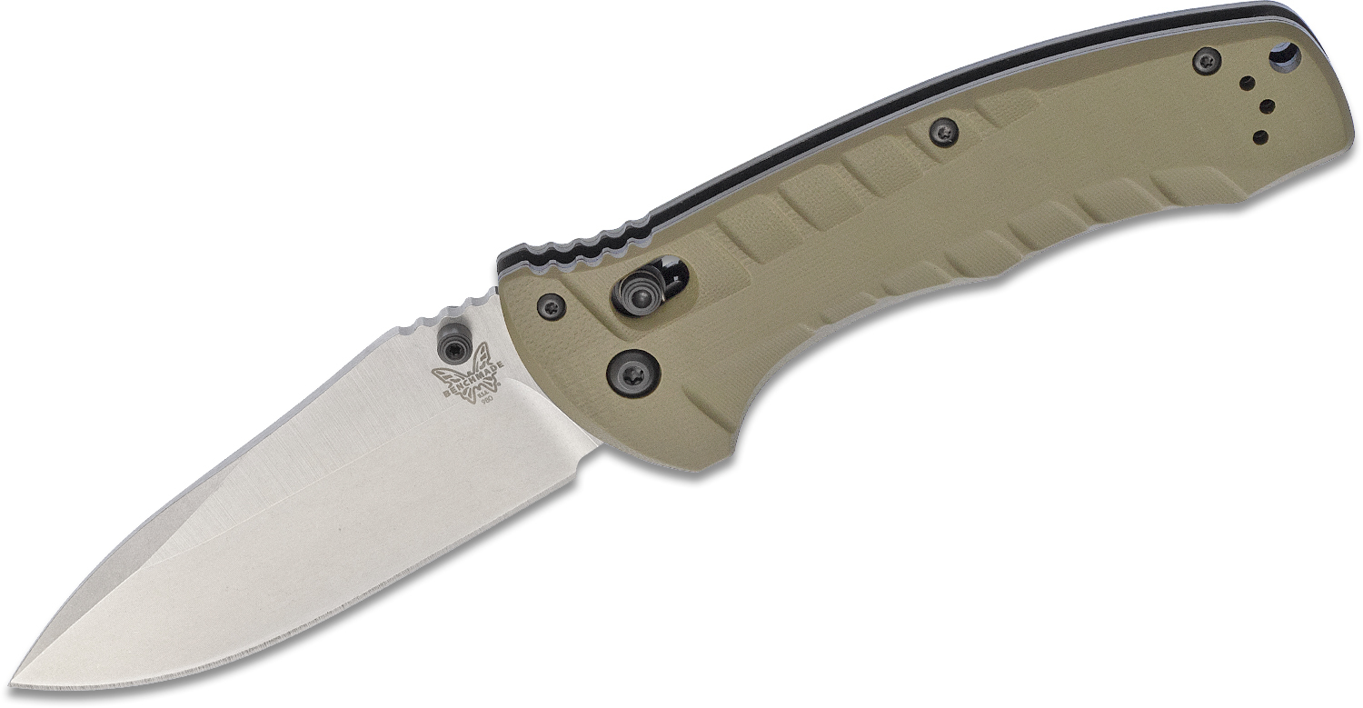 Нож складной Benchmade Turret, Satin Finish S30V Blade, OD Green G-10 Handle