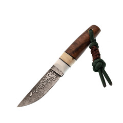 Фото Нож Волчий Век Слоник Custom, сталь N690, рукоять коа, стабилизированный зуб мамонта, G10