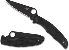 Фото Нож складной Pacific Salt 2 Spyderco, сталь H1 Black Carbonitride Serrated, рукоять термопластик FRN