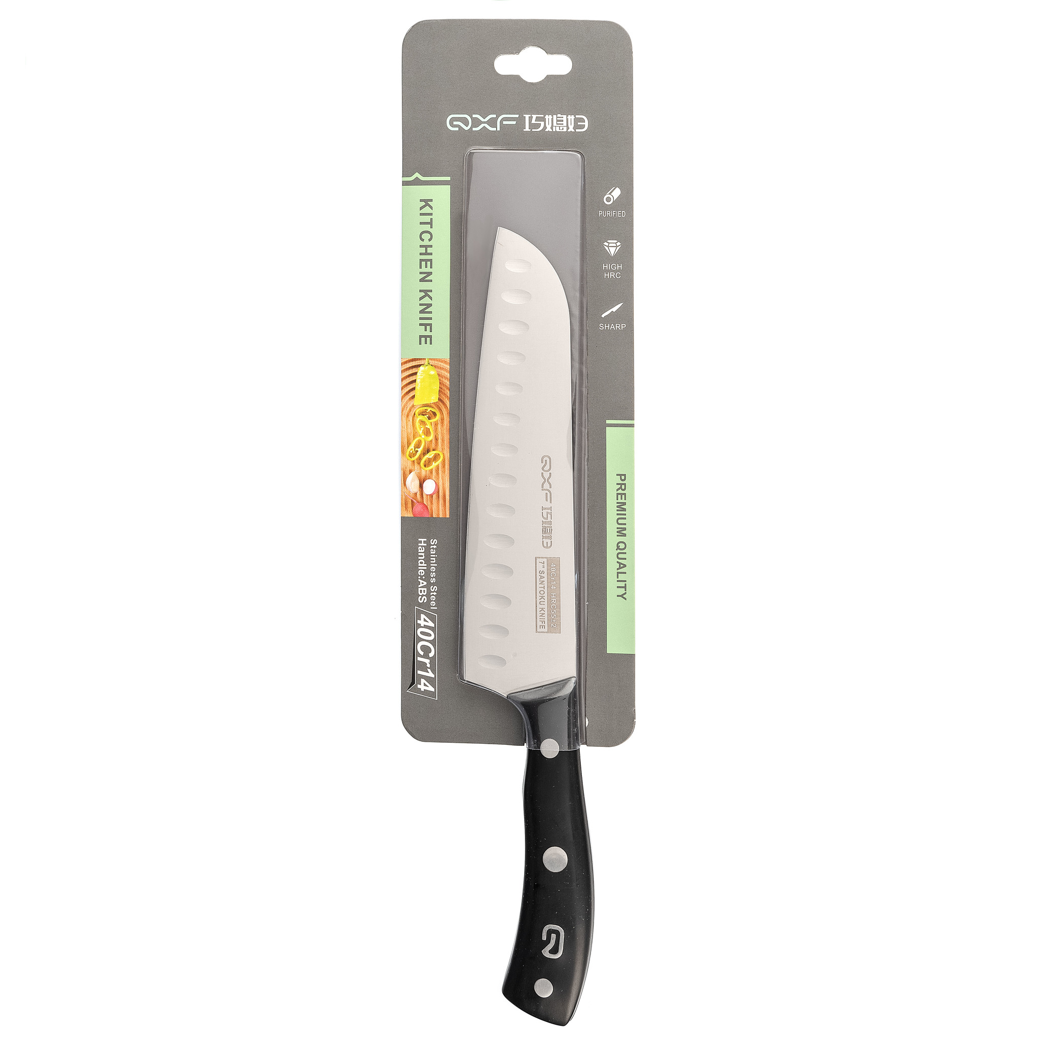 Кухонный нож Сантоку Tuotown R-4257, 180 мм