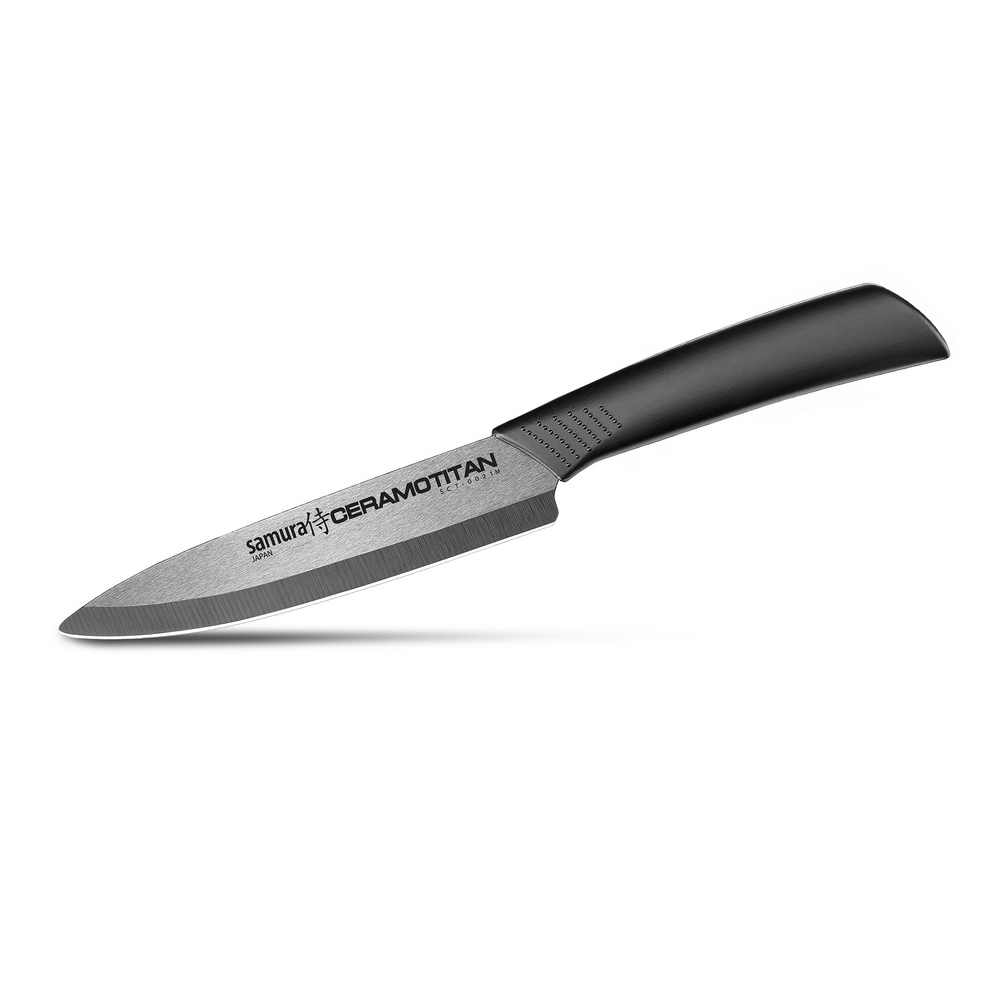 Нож кухонный Ceramotitan, универсальный 125 мм, черная рукоять (матовый)
