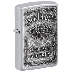 Фото Зажигалка ZIPPO Jack Daniels® с покрытием High Polish Chrome, латунь/сталь, серебристая, 38x13x57 мм
