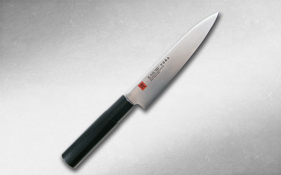 Нож кухонный универсальный Tora 150 мм, Kasumi, 36845, сталь AUS-6A, стабилизированная древесина, чёрный