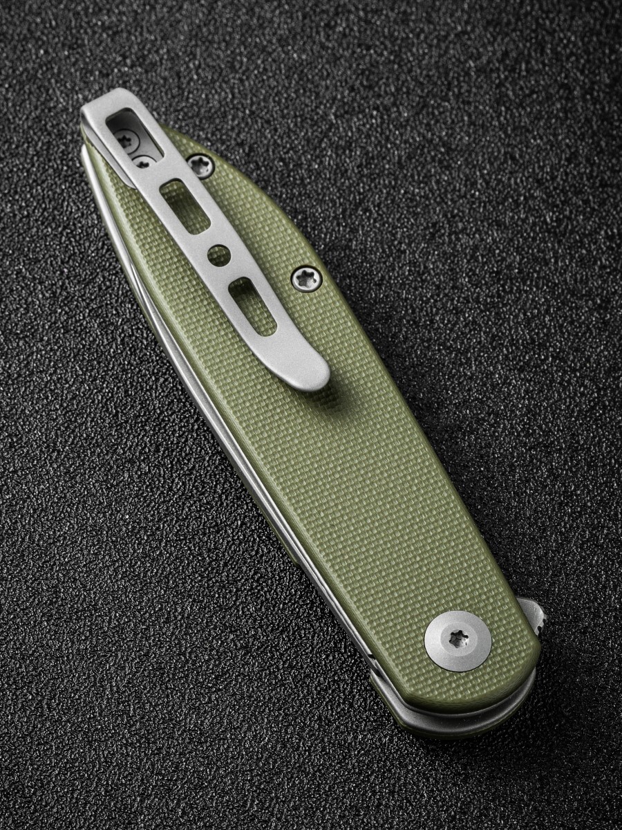 Складной нож Sencut Bocll II, сталь D2, рукоять G10, gray/OD green - фото 9