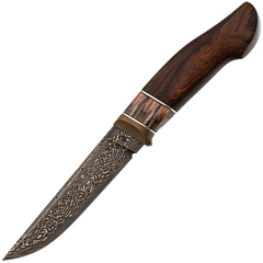 Фото Авторский нож Ястреб, сталь мозаичный дамаск, подарочная шкатулка