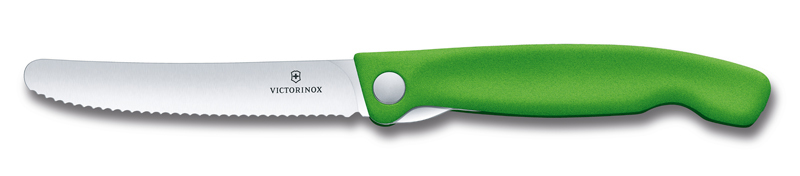 Нож для овощей VICTORINOX SwissClassic, складной, лезвие 11 см с волнистой заточкой, зелёный - фото 2