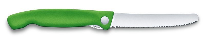 Складной нож для овощей VICTORINOX SwissClassic, 11 см с волнистой заточкой, зелёный от Ножиков