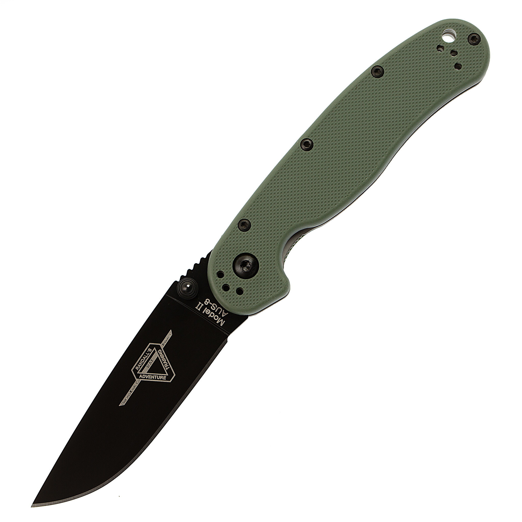 фото Нож складной okc rat ii, сталь aus-8 edp, рукоять термопластик grn, зеленый ontario