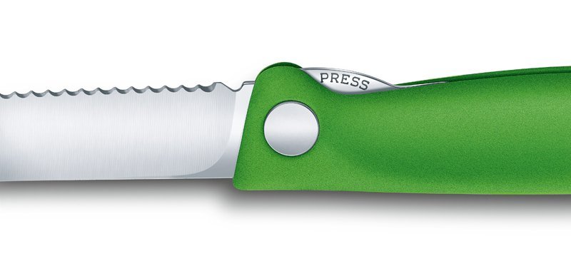 Нож для овощей VICTORINOX SwissClassic, складной, лезвие 11 см с волнистой заточкой, зелёный - фото 6