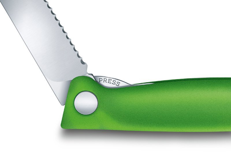 Нож для овощей VICTORINOX SwissClassic, складной, лезвие 11 см с волнистой заточкой, зелёный - фото 7