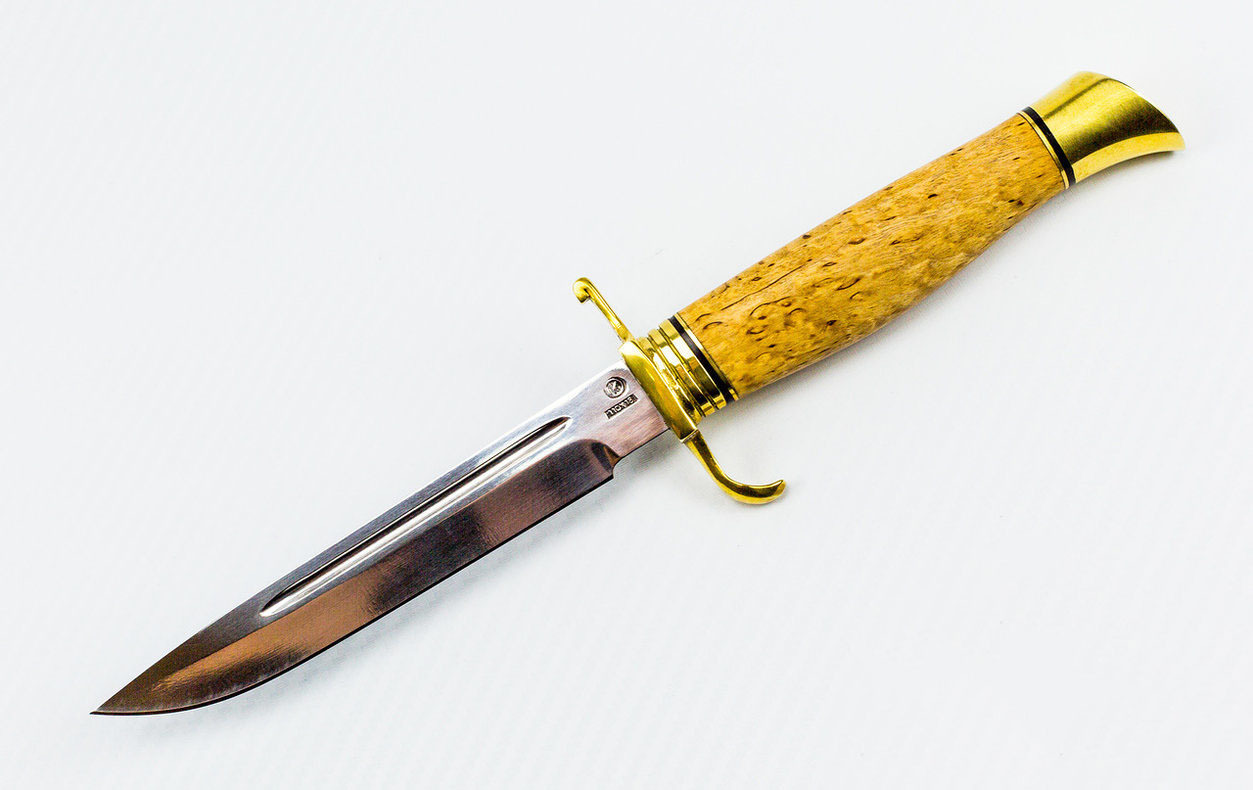 Нож Финка НКВД, сталь 110х18, рукоять карельская береза от Ножи Крутова