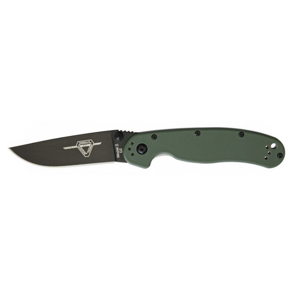 Нож складной Ontario Rat-2, сталь D2, рукоять термопластик GRN, green/black - фото 3