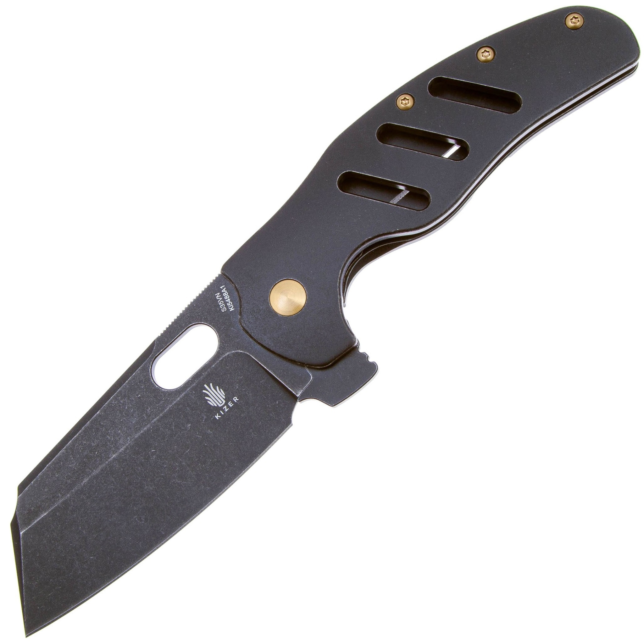 Складной нож Kizer C01c XL, сталь CPM S35VN, рукоять титан, черный