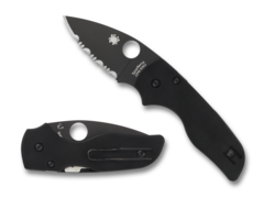 Фото Нож складной Lil' Native Spyderco, сталь Crucible CPM S30V Satin Serrated, рукоять G10