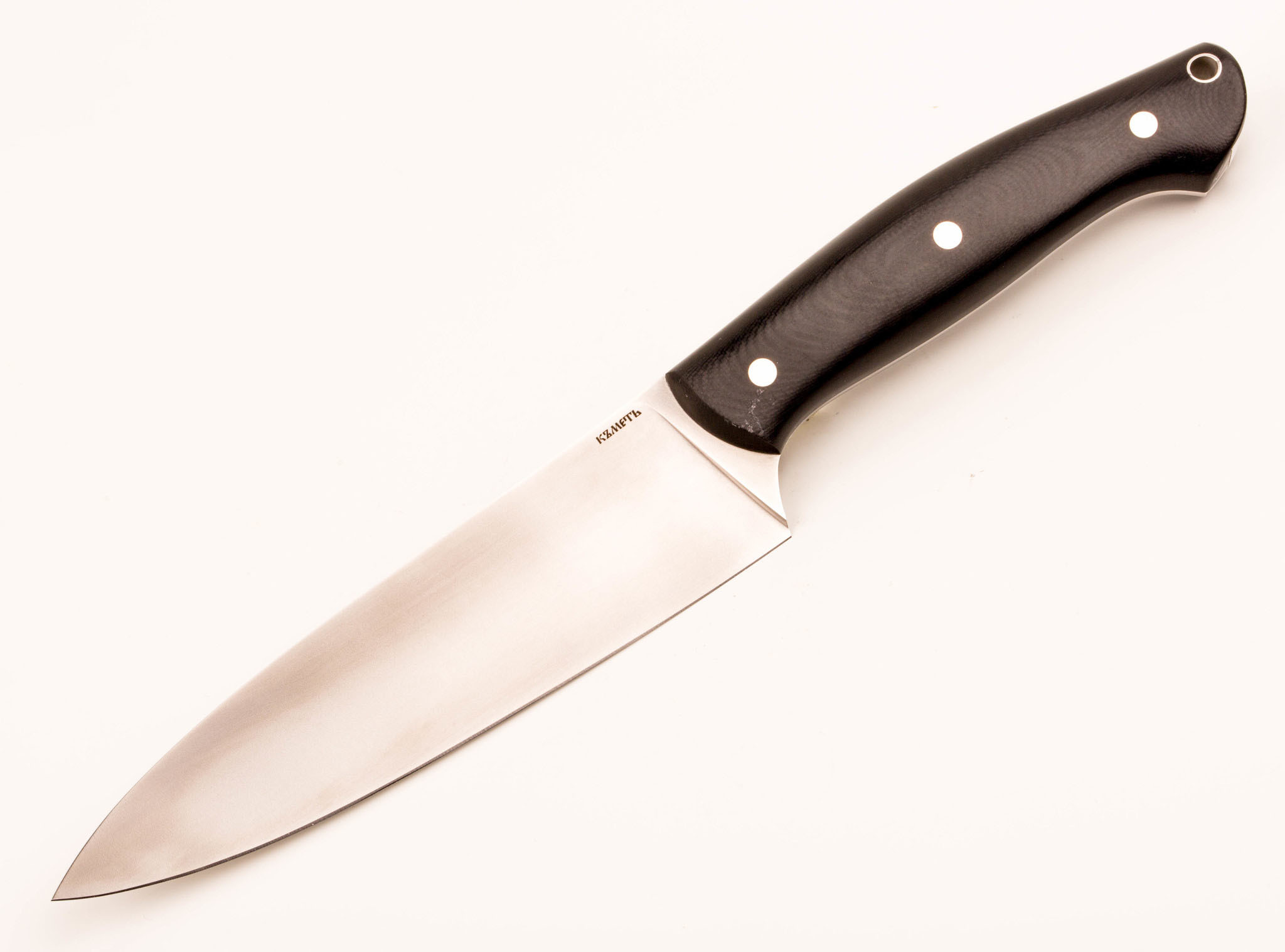 фото Нож кухонный, цельнометаллический, сталь m-390 пкф витязь