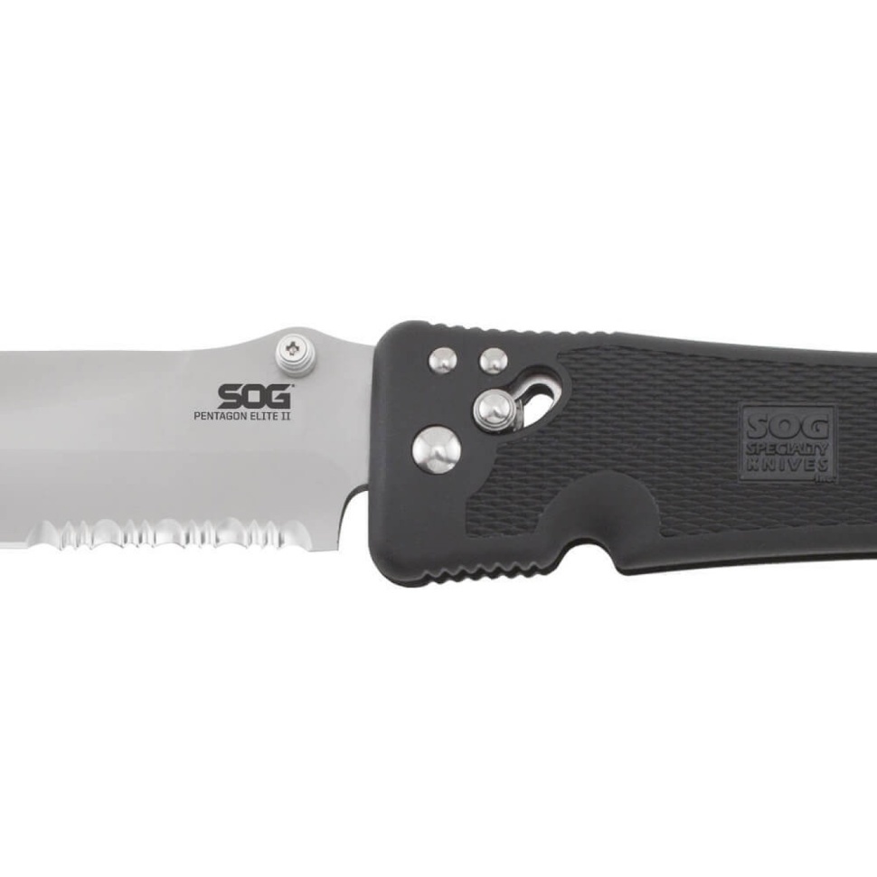 Складной нож Pentagon Elite II - SOG PE18 12.7 см, сталь VG-10, рукоять пластик GRN - фото 9