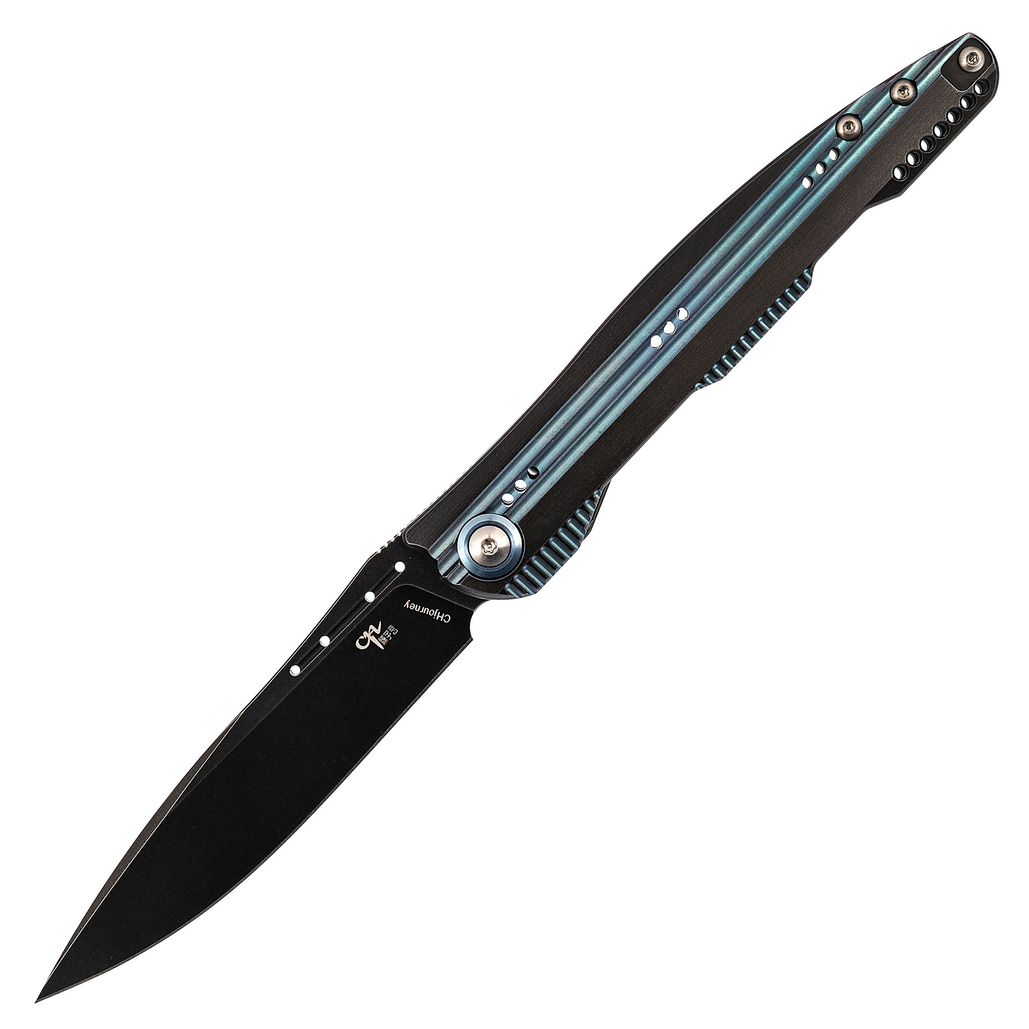 Складной нож CH Journey Blue, сталь M390, рукоять титан