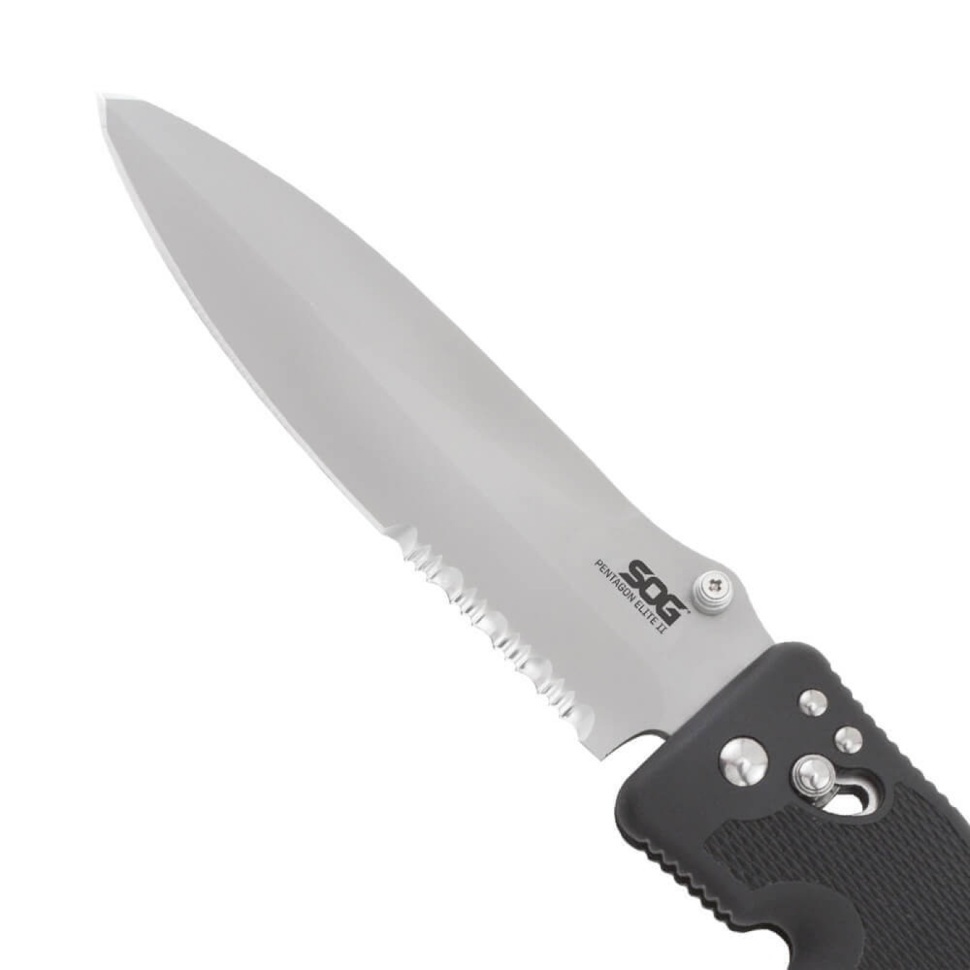 Складной нож Pentagon Elite II - SOG PE18 12.7 см, сталь VG-10, рукоять пластик GRN - фото 4