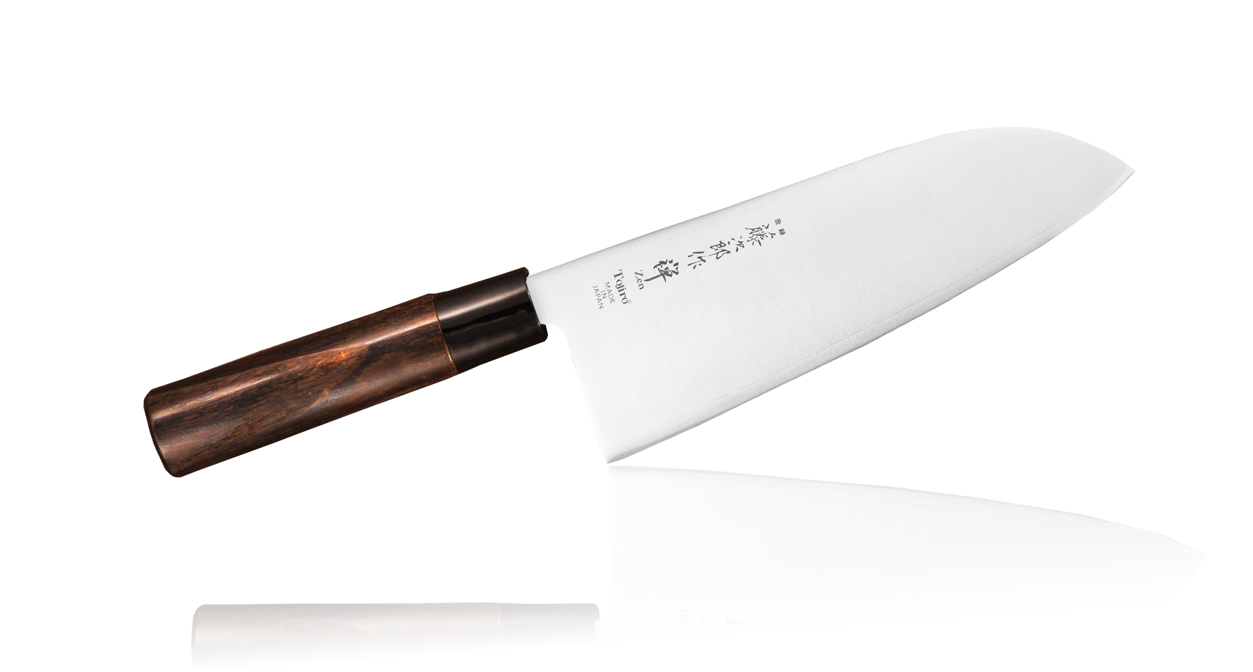 Нож Сантоку ZEN, Tojiro, FD-567, сталь VG-10, коричневый в картонной коробке