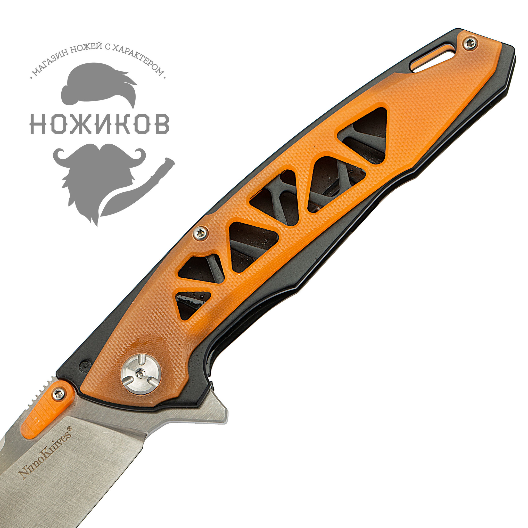 фото Складной нож nimo panther, сталь 440c, оранжевый nimo knives