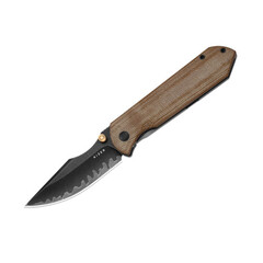 Фото Складной нож Kizer Harpoon Fold, сталь Elmax, рукоять титан/микарта, коричневый