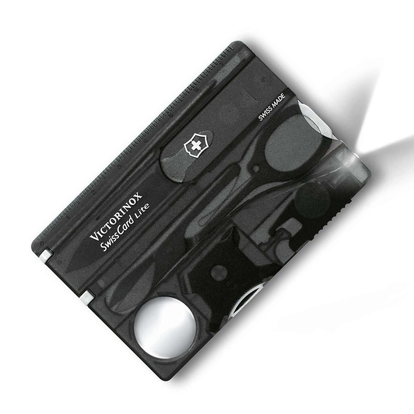Швейцарская карта Victorinox SwissCard Lite, сталь X50CrMoV15, рукоять ABS-Пластик, черный лупа классическая эргономичная ручка 5х d 4 5см