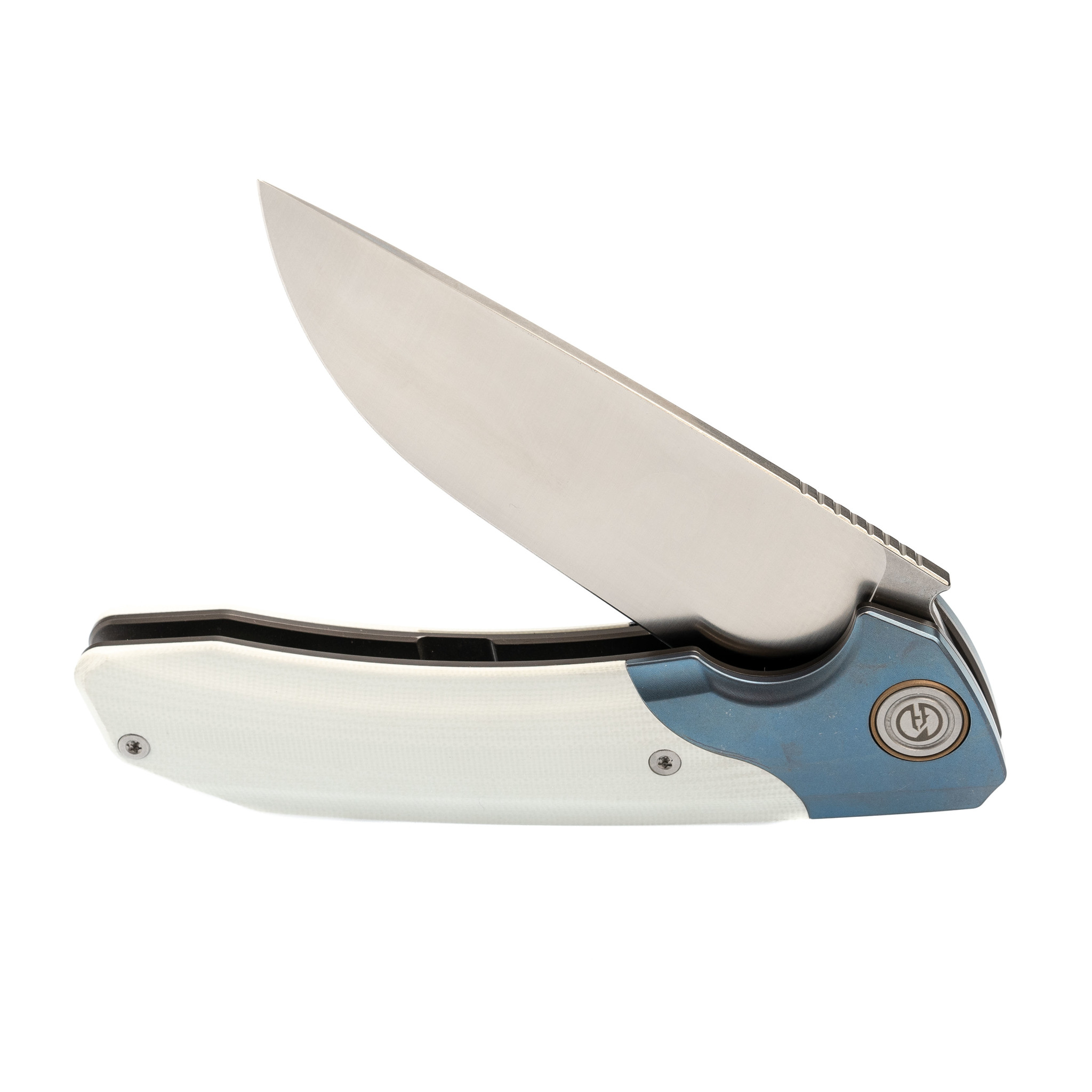 Складной нож Maxace Goliath White, сталь Bohler K110, рукоять G10 и Stainless Steel от Ножиков